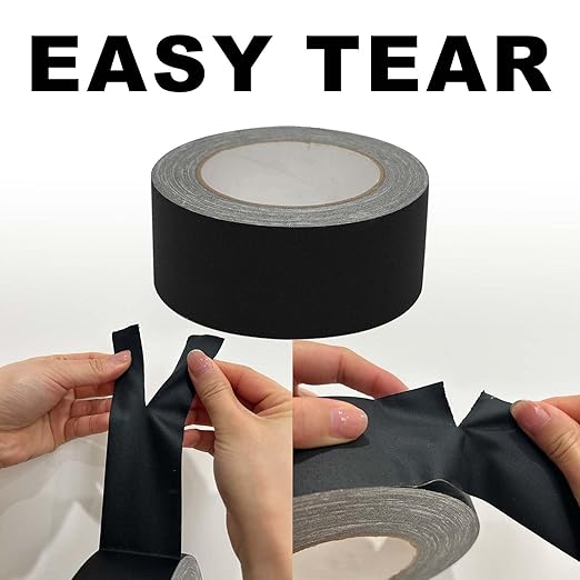 WELSTIK Premium Grade Gaffer Tape Black, Made of Pure Cotton, 2Inches x 45 Yards