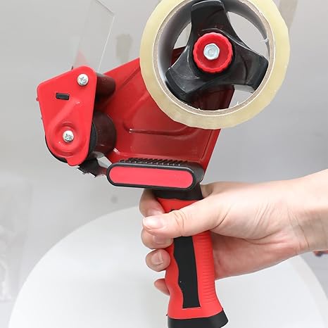 WELSTIK 2 Pack Red Non-Slip Silicone Handle Packing Tape Dispenser Gun 2 Inch