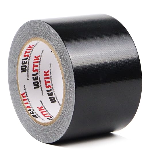 WELSTIK Heavy Duty Waterproof Duct Tape 4 Inch(3.77Inch X 45 Yards, Black)