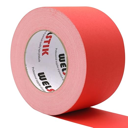 WELSTIK 1 Pack Gaffer Tape Red,3" X 60 Yards