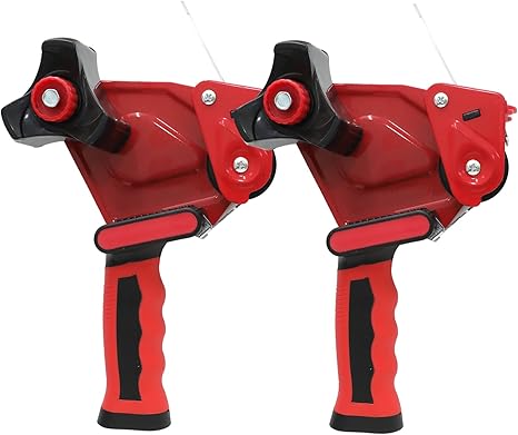 WELSTIK 2 Pack Red Non-Slip Silicone Handle Packing Tape Dispenser Gun 2 Inch