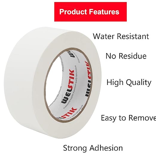 WELSTIK White Gaffer Tape 2 Inches x 33 Yards, No Residue, Non-Reflective,Waterproof
