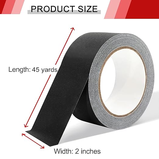 WELSTIK Premium Grade Black Gaffer Tape 2 Inch, Heavy Duty Gaffers Tape 2 Inches x 45 Yards