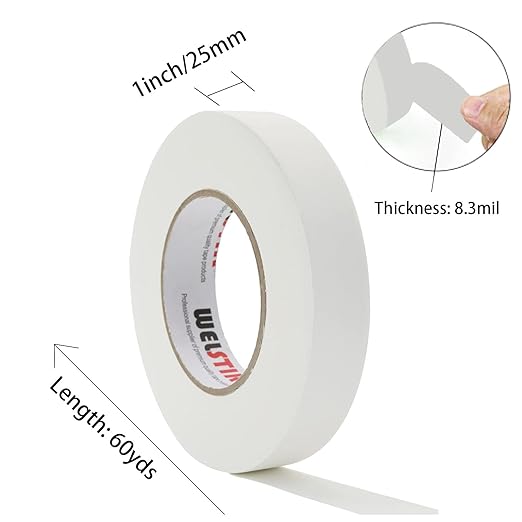 WELSTIK 1 Pack Gaffer Tape White,1" X 60 Yards-60 Yards Length-Suitable for DIY Projects