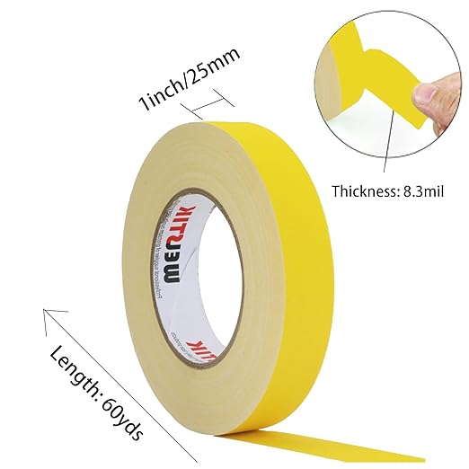 WELSTIK 1 Pack Yellow Gaffer Tape,1" X 60 Yards-10% Longer