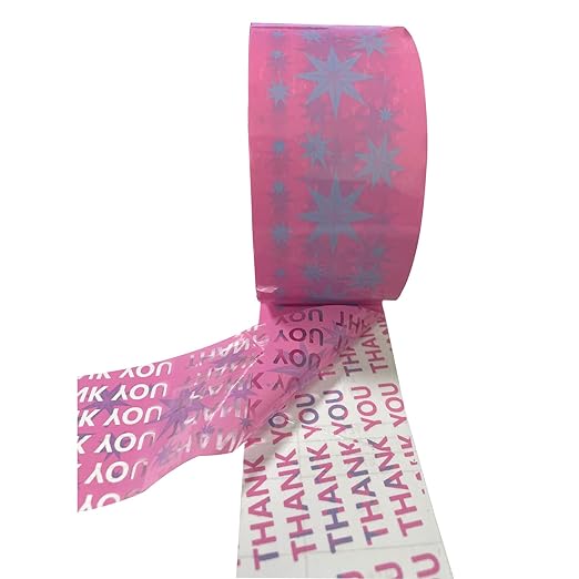 WELSTIK Tamper Pink Evident Security Tape Thank You Message When Tampered