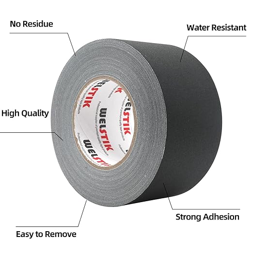 WELSTIK Gaffer Tape Black 3" X 60 Yards Heavy Duty Gaffer Tape for Cables