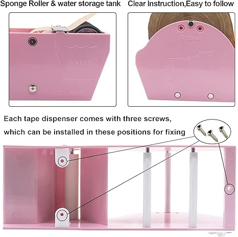 WELSTIK Water Activated Gummed Kraft Paper Tape Packaging Dispenser 3 Inch Pink