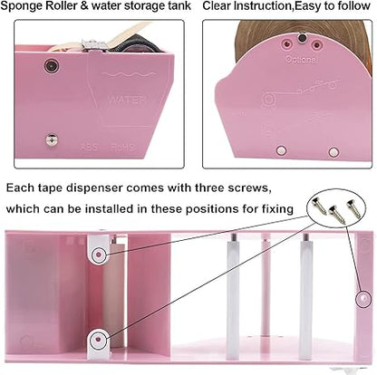 WELSTIK Water Activated Gummed Kraft Paper Tape Packaging Dispenser 3 Inch Pink
