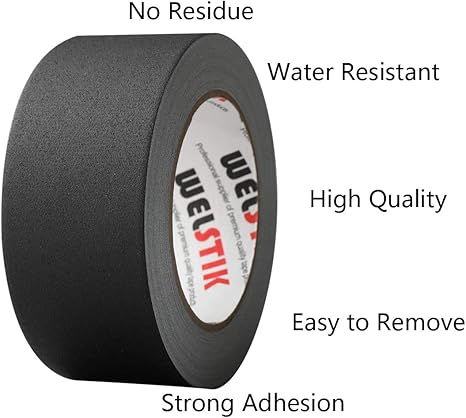WELSTIK 2 Pack Black Gaffer Tape,1" X 33 Yards-10% Longer.