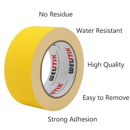 WELSTIK 2 Pack Gaffer Tape Yellow,2" X 33 Yards-10% Longer