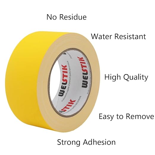 WELSTIK 2 Pack Gaffer Tape Yellow,2" X 33 Yards-10% Longer