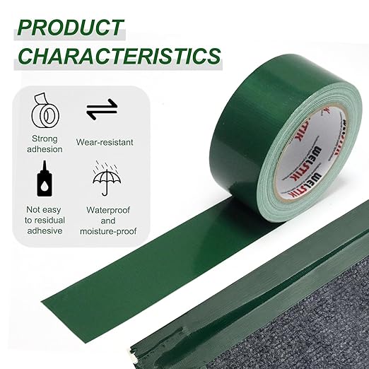 WELSTIK Professional Grade Dark Green Duct Tape,  (2 Inch X 45 Yards, Green)Waterproof Duct Cloth Fabric