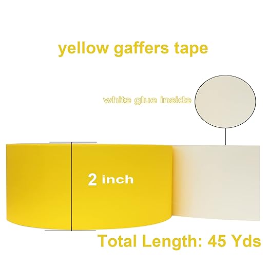 WELSTIK Premium Grade Yellow Gaff Tape 2 Inch  2Inches x 45 Yards