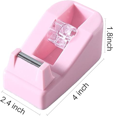WELSTIK Desktop Office Tape Dispenser Non-Skid Base Pink