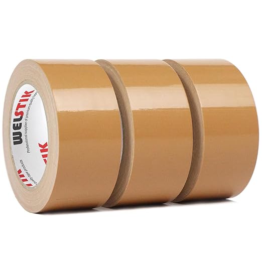 WELSTIK Professional Duct Tape 3 Pack,1.88" x 30 yd Waterproof Tape Fabric Coloured Gaffer Tape Brown