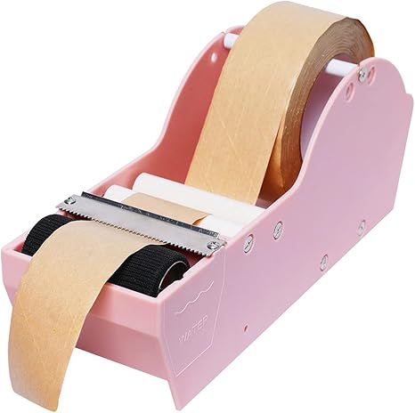 WELSTIK Water Activated Gummed Kraft Paper Tape Packaging Dispenser 3 Inch Pink