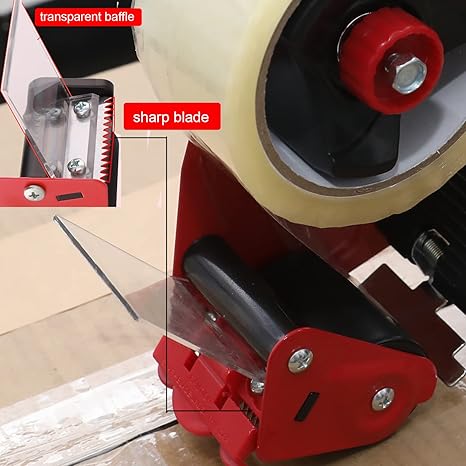 WELSTIK Red Non-Slip Silicone Handle Packing Tape Gun Dispenser 3 Inch(Tape not Included)