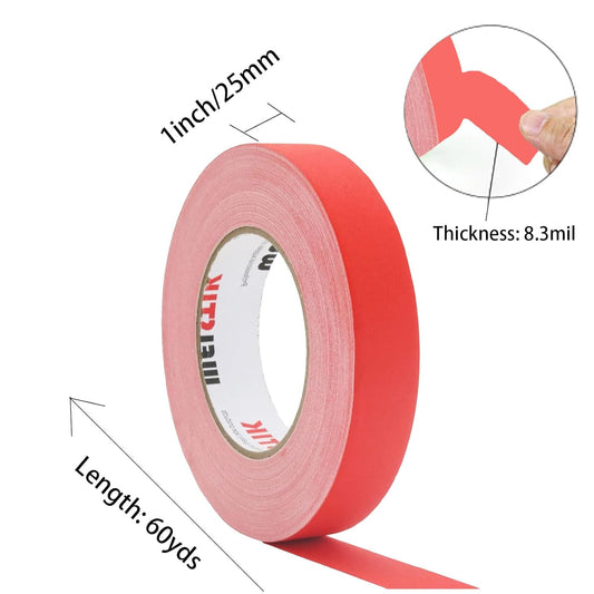WELSTIK 1 Pack Red Gaffers Tape,1" X 60 Yards