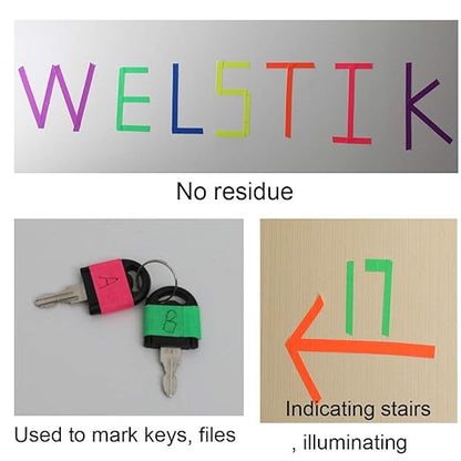 WELSTIK 6-Pack Super Bright UV Blacklight Reactive Fluorescent/Neon Gaffer Tape
