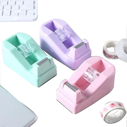 WELSTIK Desktop Office Tape Dispenser Non-Skid Base Pink