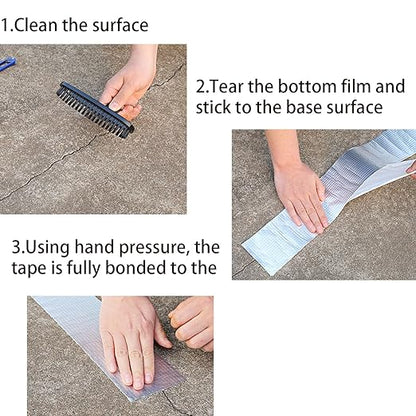 WELSTIK Butylband, wasserdicht, silberaluminium, für Dach- und Leckreparaturen,  50 mm x 10 m