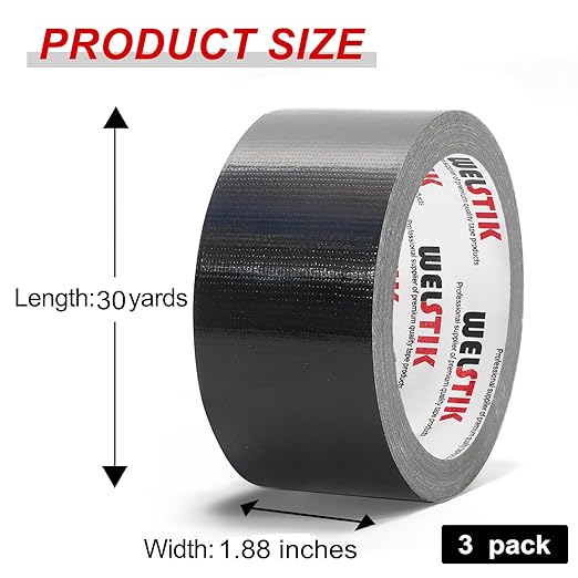 WELSTIK Professional Duct Tape 3 Pack,1.88" x 30 yd