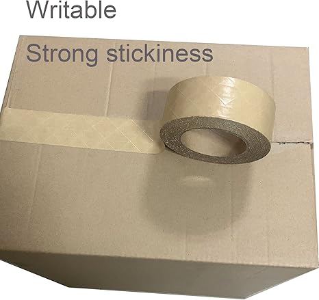 WELSTIK 4 Rolls 2inch 55yds Reinforced Water Activated Gummed Kraft Packing Paper Tape, Total 220yds